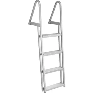 【GARVEE】3-Step Removable Dock Ladder, 350LB Heavy-Duty Aluminum Boat Ladder with Non-Slip Treads & Quick-Release Buckles, Saltwater-Proof Design for Pontoon, Pool, Lake, Marine Use