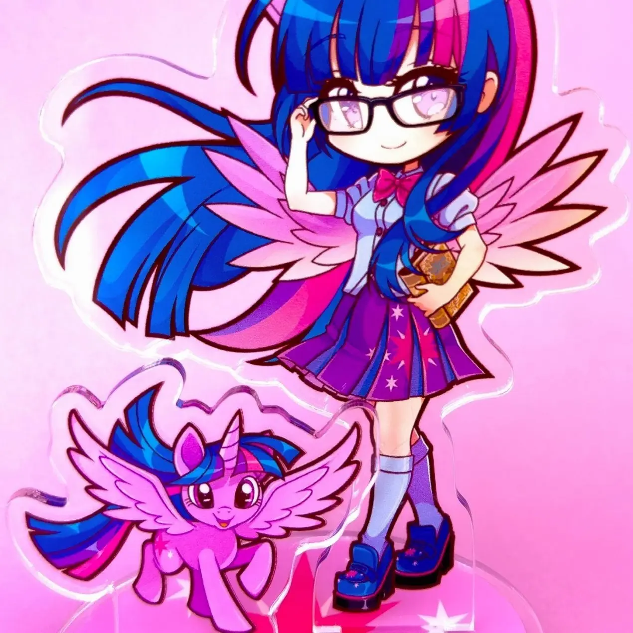 Twilight Sparkle - 4" Double-sided Acrylic Standee Cute Keychian, Gift for Fan Anime