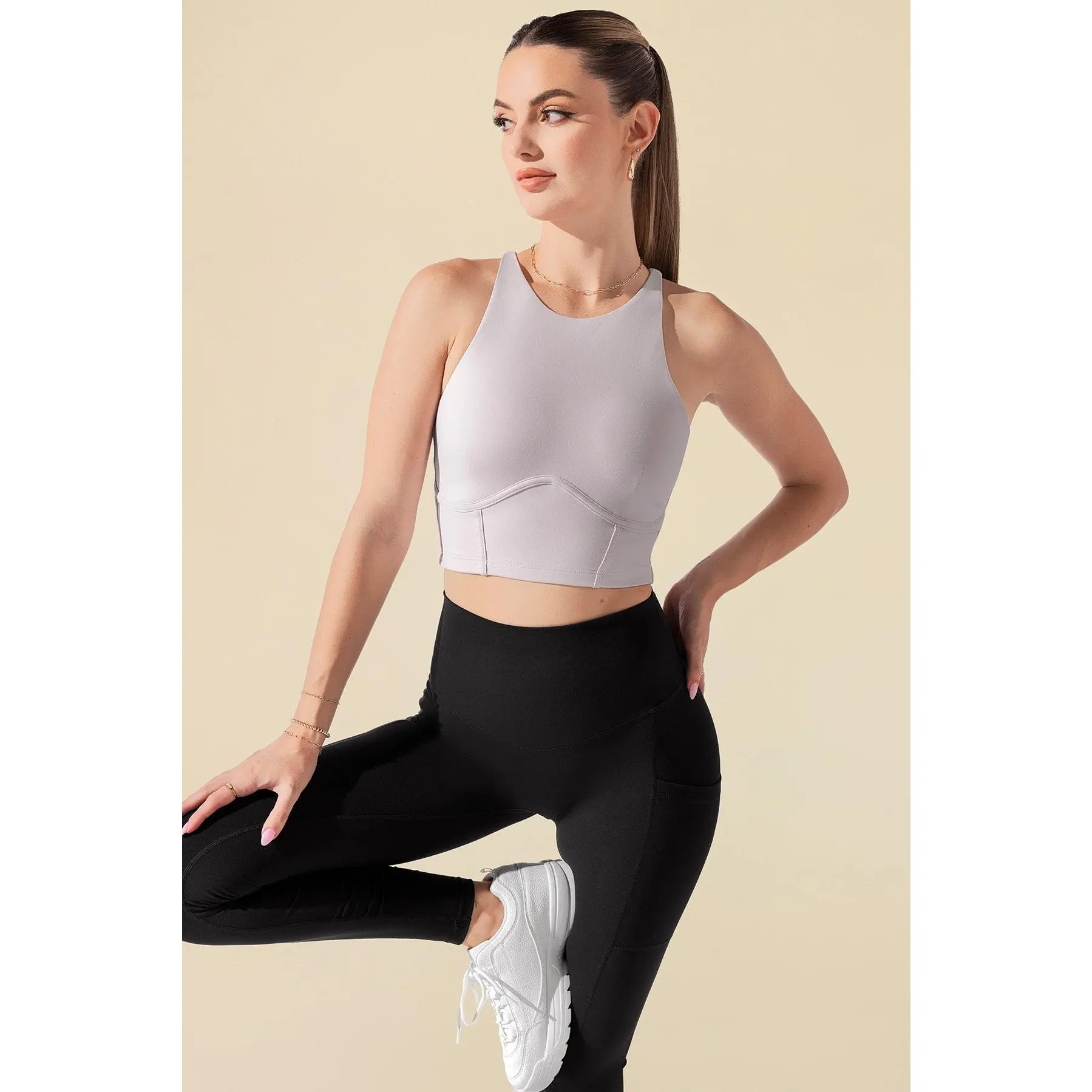 Cleo Corset Crop Bralette - Smoky Lilac