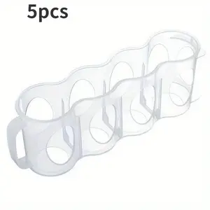 Five-Piece Transparent Plastic Beverage Can Storage Box, Stackable Non-Beverage Organizer, Space-Saving for Soda Beer Cans, Fridge Kitchen Use