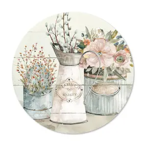 Courtside Market Shiplap Flower Market 12x12 Circular Wood