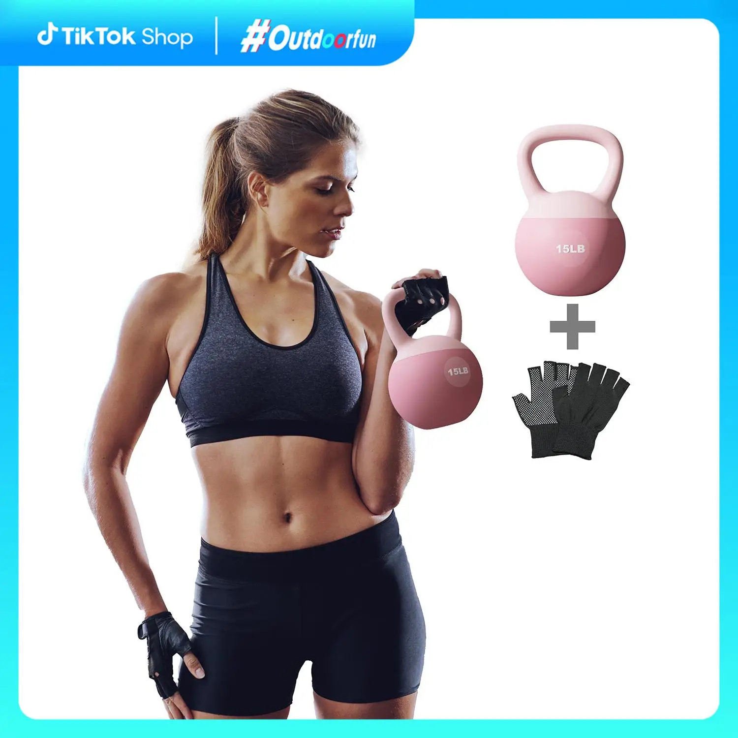 LEKÄRO Soft Kettlebell,Anti-Slip Grip with Training Gloves,Safe Strength Trainin...