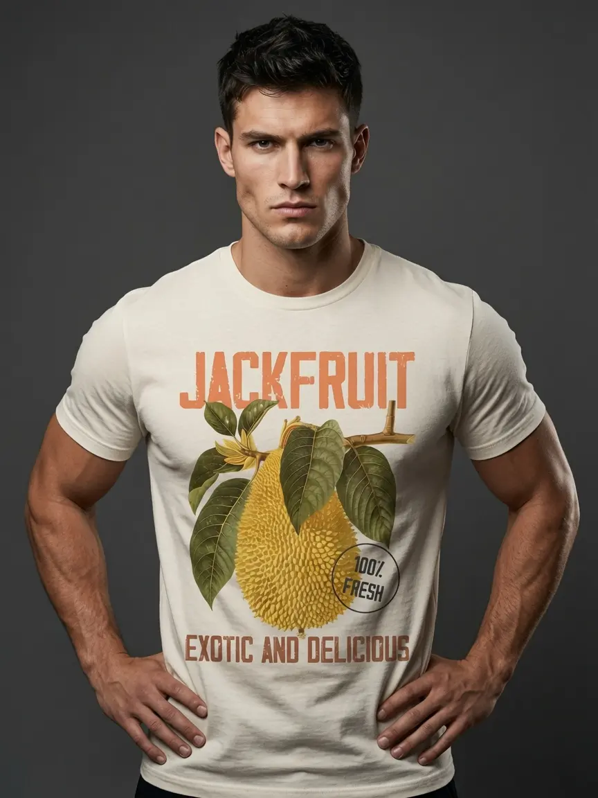 Retro Jackfruit Graphic Shirt, Vintage Jackfruit Fruit Tee, Y2K Tropical Fruit T-Shirt, Botanical Food Lover Shirt, Cool Gift for Men & Women
