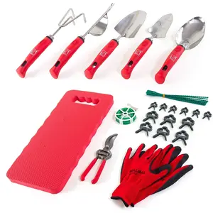 Wellmax Garden Tools Set of 12 with Gardening Gloves, Pruning Shear and 7 Piece Stainless Steel Hand Digging Tool Heavy Duty kit