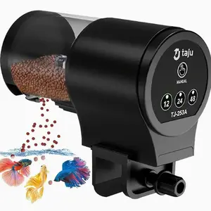 Automatic Fish Tank Feeder, Large Capacity Feeding, 12h/24h/48h Timer, Small Aquarium Turtle Koi Food Dispenser, Battery Type Pellet Feeder