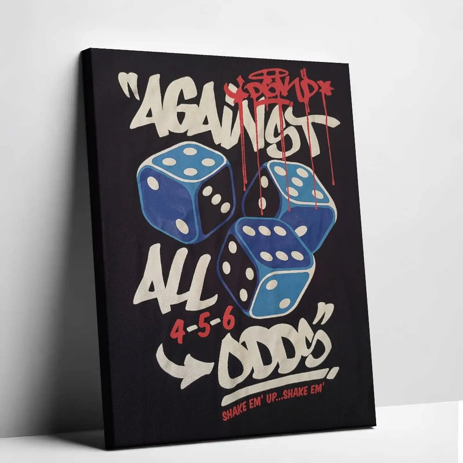 Graffiti Dice Canvas  Art Against All Odds Retro Poster Aesthetic  Prints Trendy Bedroom Decor Man Cave  Hanging Cool Living Room Pictures Creative Gifts