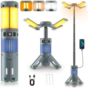 Camping Lights, Rechargeable Telescopic Camping Lights with Stand,12,000mAh Camping Lanterns & Lights with RGB, Magnetic Base, Portable Flashlights  Camping, Hiking, Emergency