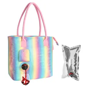 Tirrinia Wine Tote Bag with Hidden Dispenser - Minimalist Design, Spill-Resistant Fabric, 1.5L Wine Bladder, Colorfast, On-The-Go, Versatile Storage