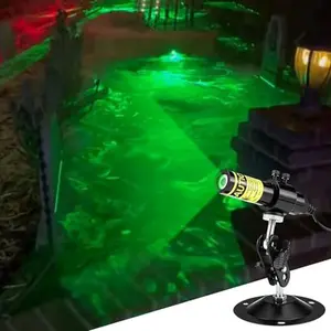 Halloween Laser Swamp Light Works with Low Lying Fog Machine (Not Equipped), Green Laser Projector Laser Pointer High Power IP67 Waterproof 360-Degree Adjustable Halloween Decor Creepy Haunted House Decor Garden DIY Halloween Decorations for Yard