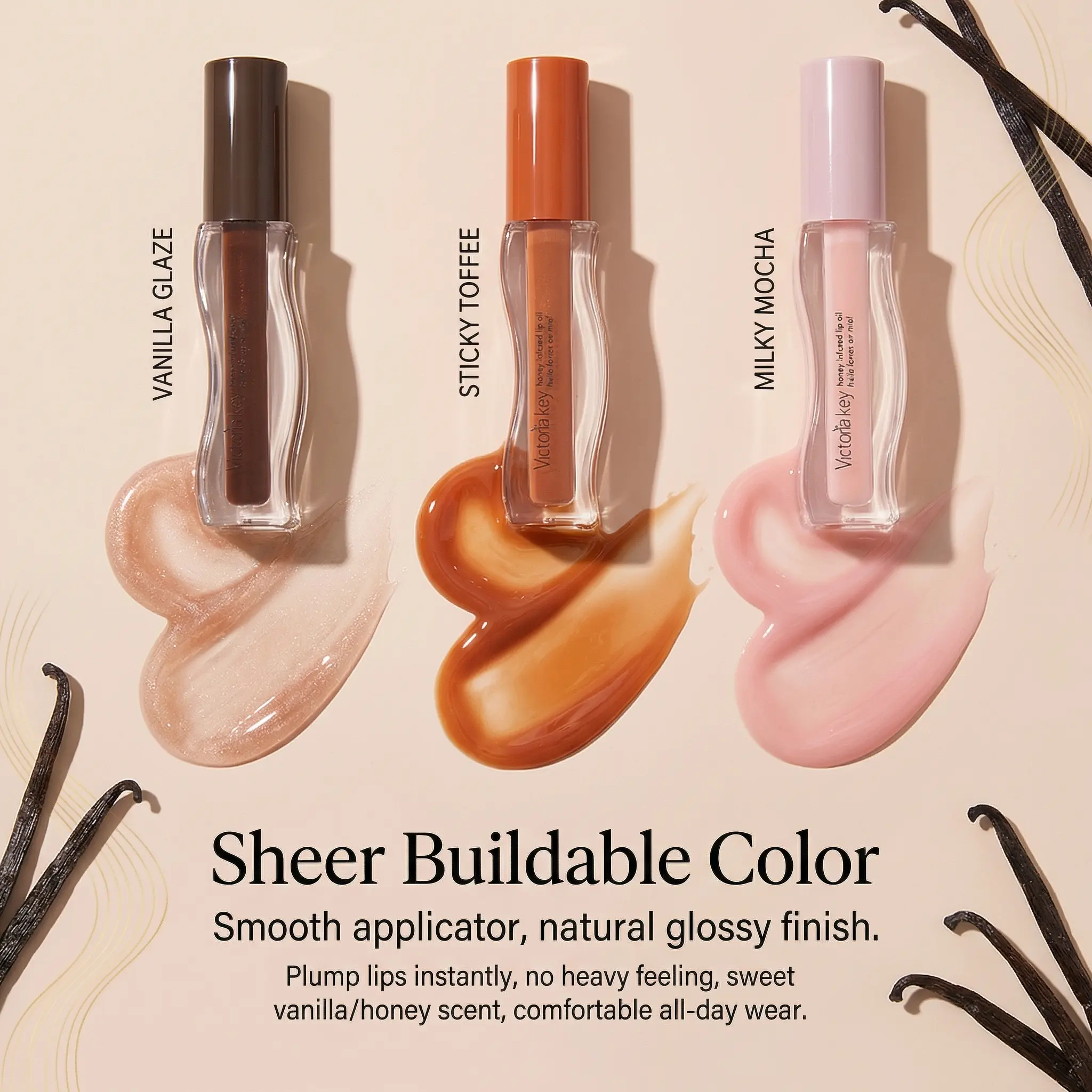 3Pcs Plumping Lip Oil, Lip Glow Oil Tinted Lip Balm Lip Care, Long Lasting Nourishing, Transparent Toot Lip Oil Repairing Lip Lines and Prevents Dry Cracked Lip Plumper (Lip Gloss