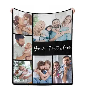 Custom Blanket with Photos, Customized Blanket Image Throw, Personalized Photo Blankets for Men Women Wife Husband Son Daughter Friend Birthday Christmas Day Wedding Memorial Gift