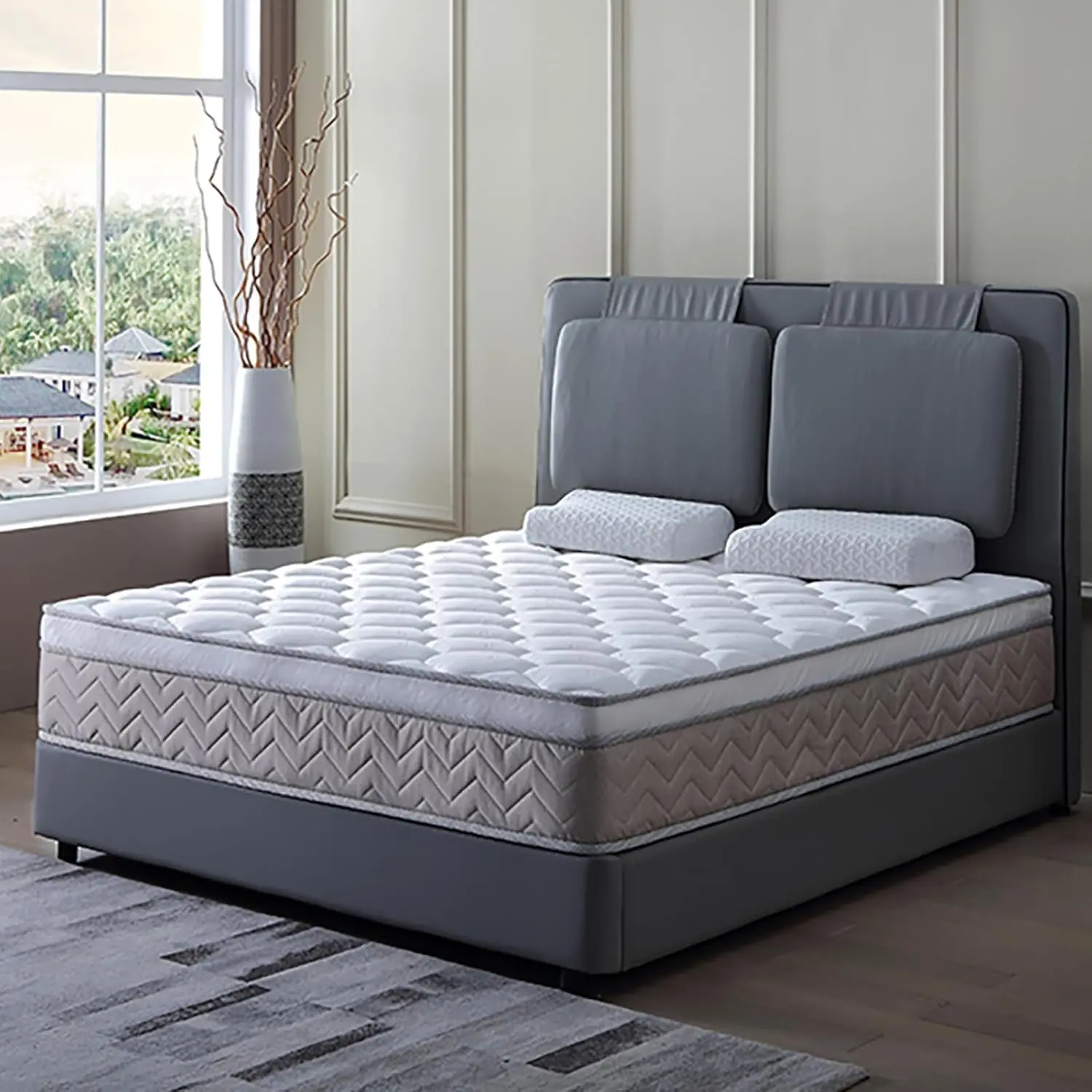 12 Inch Twin/TwinXL/Full/Queen/King Size Mattress in a Box, Modern New Memory Foam Hybrid Mattresses, Pillow Top Bed Mattress with Breathable Comfortable for Sleep, RV Medium Firm Matress,Certipur-Us Certified