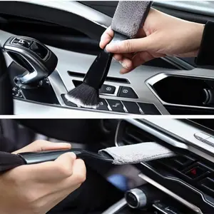 Multifunctional Soft Brush for Car Interior Cleaning, Car Detailing Tools & Detailing Products, Includes Air Vent Cleaner, Dual-Head Design for All Seasons, No Battery Needed