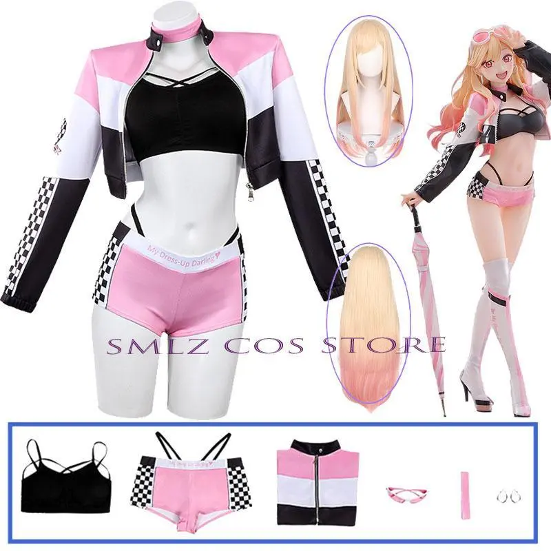 Racing Marin Kitagawa Cosplay Costume Anime My Dress-Up Darling Girl Marin Cosplay uniform Coat Suit Halloween Party Play Outfit