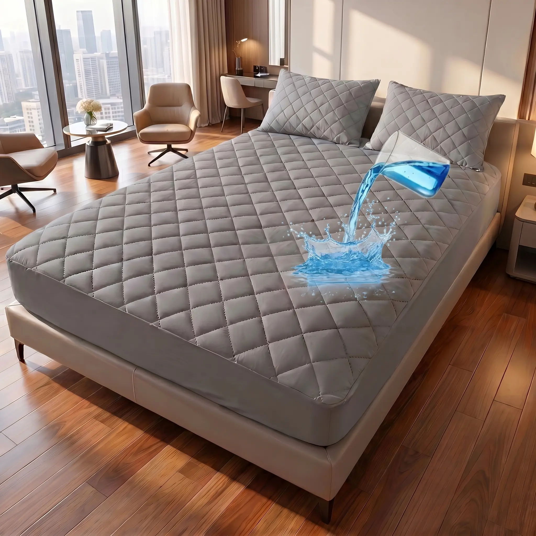 Waterproof Mattress Protector (Includes Pillow Covers) - 16-Inch Deep Pocket, Soft & Comfortable, Machine Washable, Anti-Mold & Stain-Resistant - Keeps Mattress Clean, Fits Twin, Full, Queen & King Size, Leak-Proof Mattress Pad/Protector, Polyester, Kids