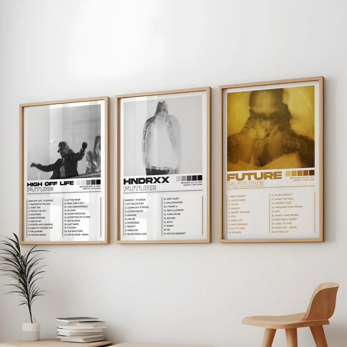 Future Posters 3 Pack, Future Albums Art Cover Wall Print Painting, Future Poster, Future Set of 3 Posters, HNDRXX Poster, High Off Life