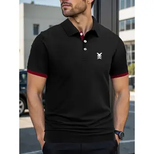 Men's Regular Fit Skull & Rabbit Print Polo Shirt, Casual Short Sleeve Top for Summer, Fashion Men's Clothes for Daily Wear, Tropical