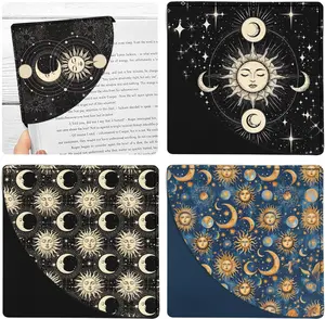 4 PCS Sun and Moon Bookmark, Corner Bookmarks for Book Lovers, Cool Page Bookmarks for Men Women, Funny Book Mark for Teacher, Students, Classroom Gifts, School Prize, Reading Gifts