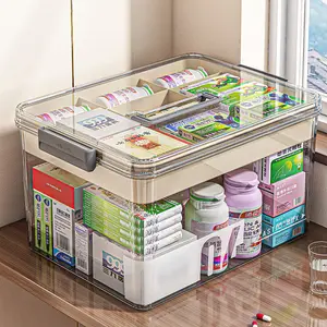 Household large-capacity multi-layer medicine box Household storage medical first aid medicine box house