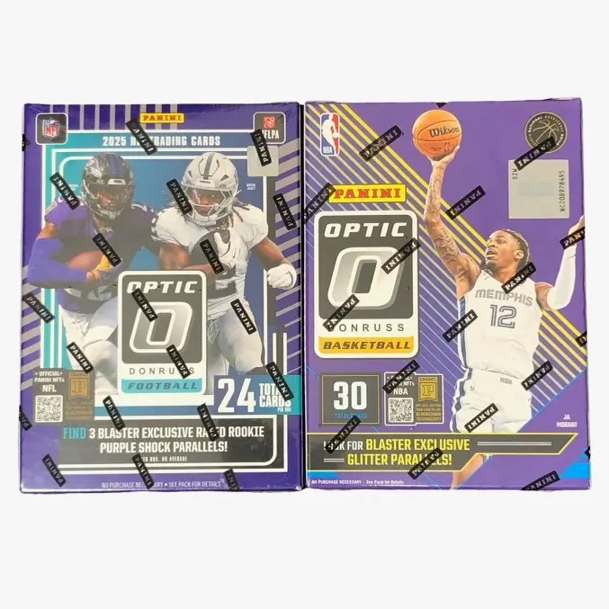 2025 Donruss Optic 2 Box Bundle - 1 Box Each of NFL Donruss Optic & NBA Donruss Optic Blaster Boxes “Ultimate Downtown Hunt”