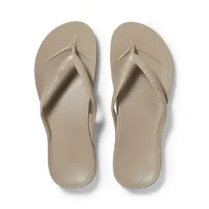 Arch Support Flip Flops - Comfortable & Supportive Sandals for Women - Taupe - Archies Footwear