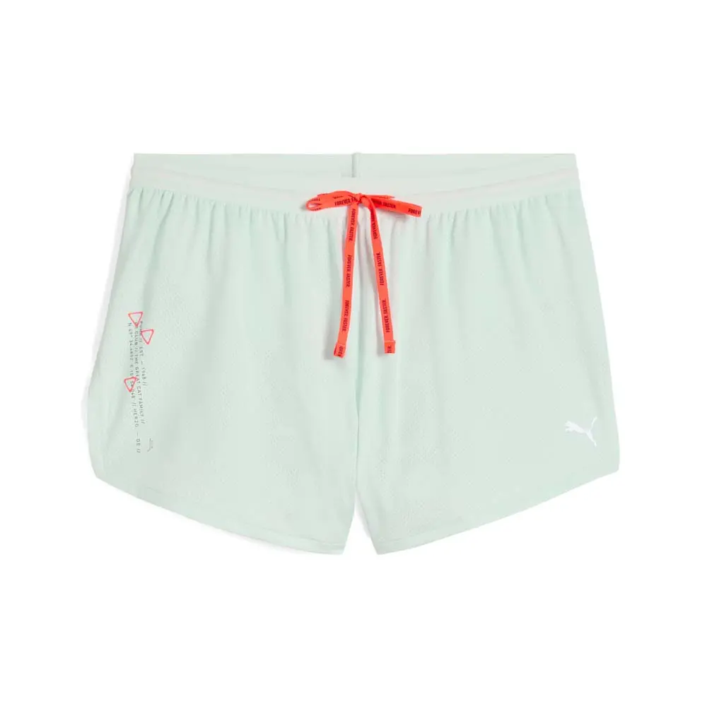PUMA Womens Run Knit 3 Inch Split Athletic Shorts Casual Bottoms Casual - Blue
