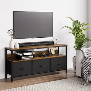 TV Stand Entertainment Center with Storage 55 Inch TV Stand for Bedroom Small TV Stand with Drawers and Shelves TV Media Console Table Furniture for Living Room, Tv Shelf, Tv Cabinet Table