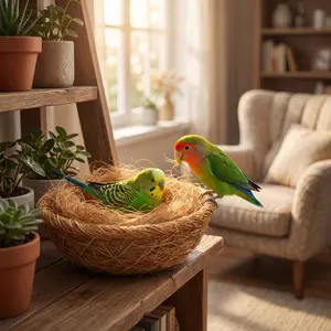 500g Coconut Fiber Bird Nest Pad for Parrots Lovebird Parakeet Natural Shredded Coconut Warm Breathable Nesting Mat for Pet Birds Habitat Decoration