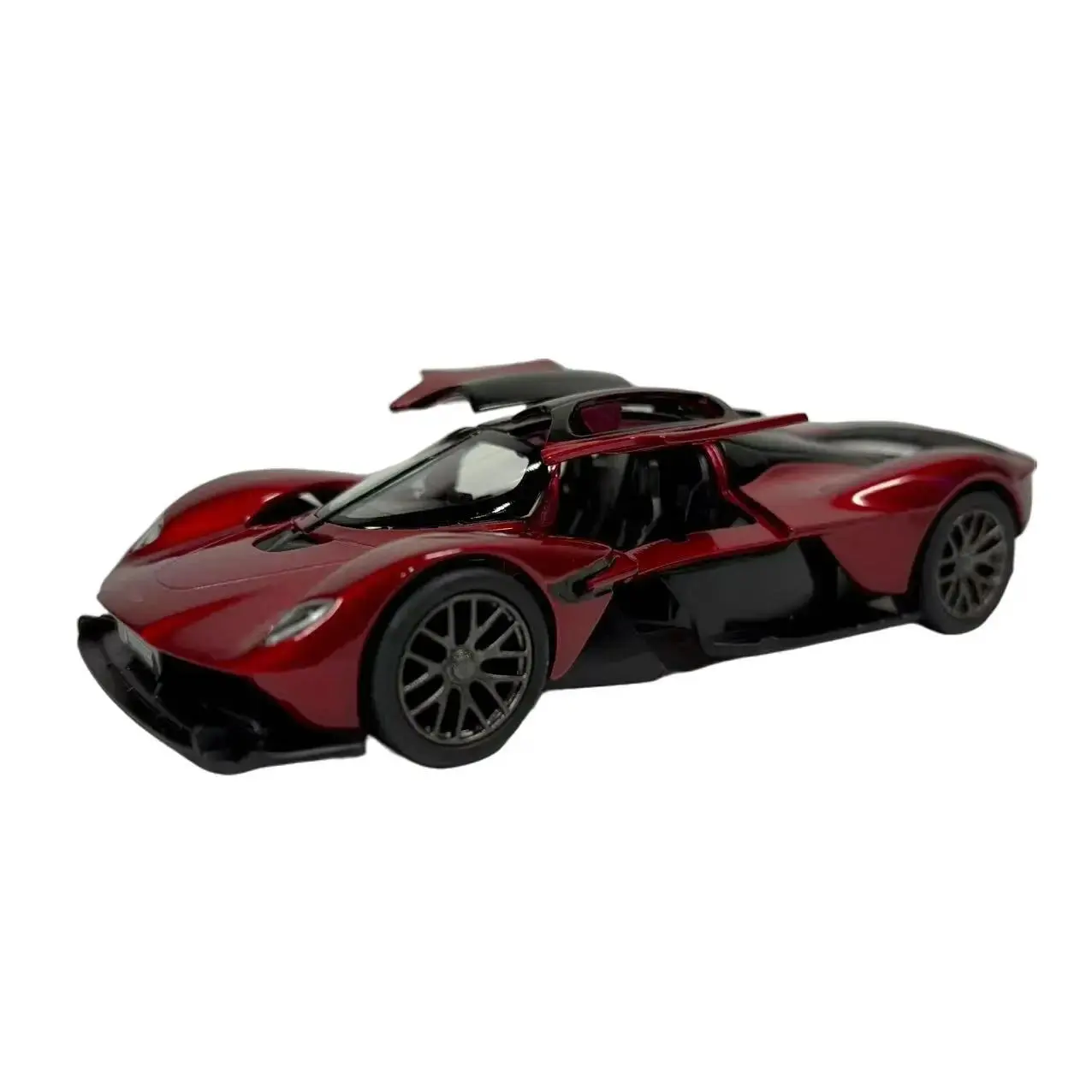 KINSMART 1:36 Scale Aston Martin Valkyrie Die Cast Metal & Plastic Burgundy Model Car with Openable Doors Pull Back Action Officially Licensed