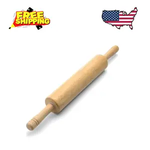 Classic Wood Rolling Pin, 18-Inch Hardwood Dough Roller