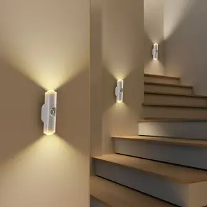 Rechargeable RGB Color Changing LED Wall Light with Motion Sensor, Magnetic Base & Cat-Eye Design - USB-Powered Under-Cabinet Lighting for Home Office, No Wiring Needed, Rechargeable Wall Light, Ambient Lighting, Modern Lighting, Durable Plastic