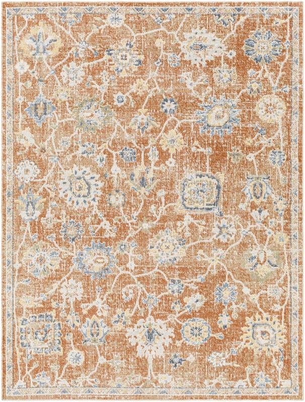 Livabliss LLL2326-67RD Traditional Low Pile Machine-Woven Round Decorative Rug, 6ft7in x 6ft7in, Multi-Color, High Traffic Indoor Use, Polyester Face, Turkish Crafted Low Pile Rugs