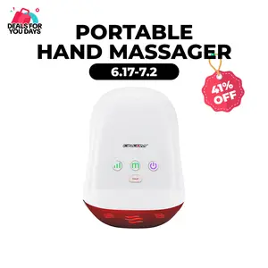 CINCOM Portable Hand Massager (White) - USB Rechargeable, Battery-Operated, Palm-Graspable ABS Portable Massage Device with Warmth, Gentle Kneading, Adjustable Settings, Auto-Off for Daily Relaxation, Ideal Gift, Usb Rechargeable Massagers