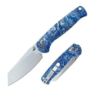Defcon ARTIFACT Marble Resin Handle Axis Lock Folder 14C28N On Bearings