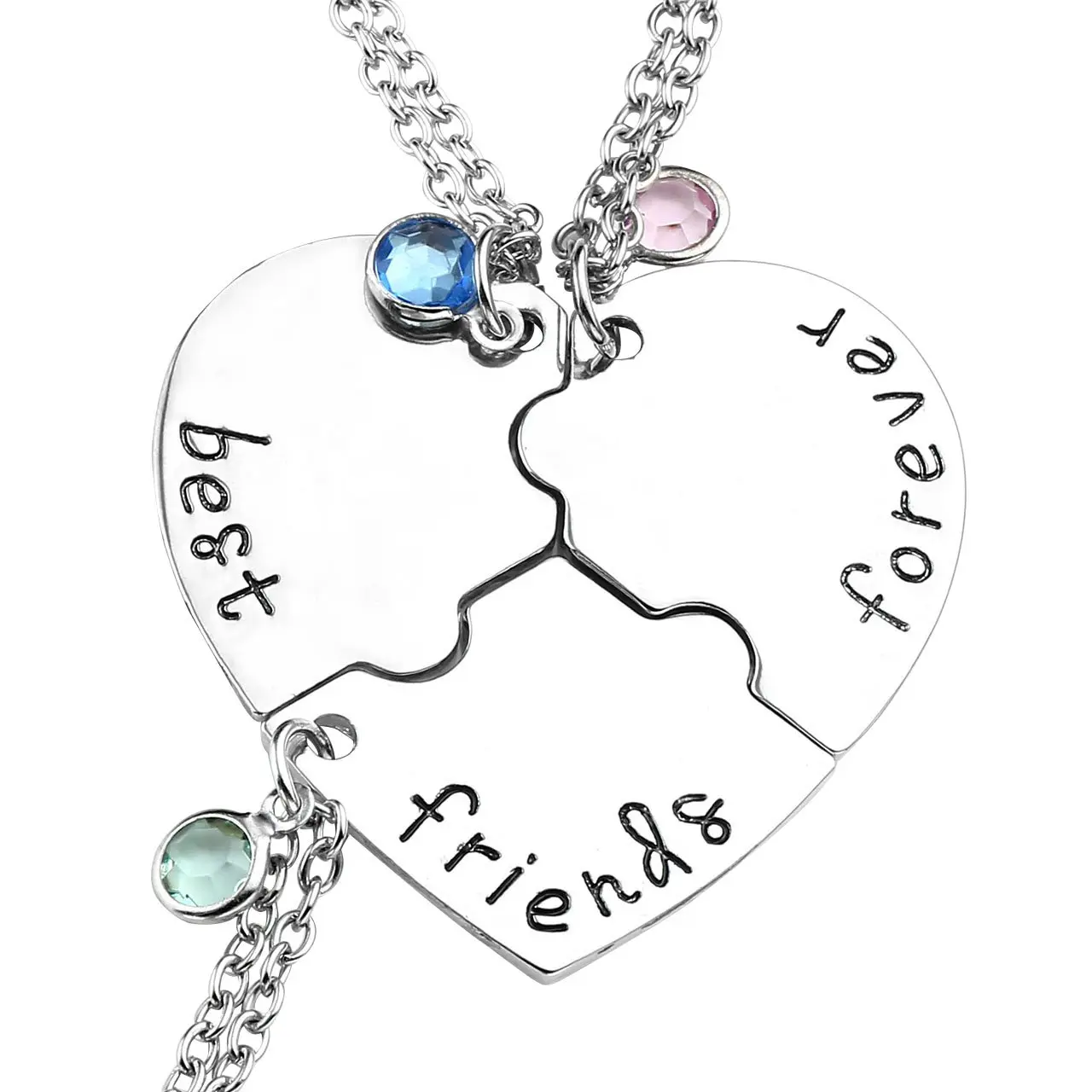 Best Friends Forever / Weirdo- Friendship Necklace 3 BFF Heart Puzzle Matching Alloy Pendant Necklace Set Friendship Forever Necklace Fashion woman fashion