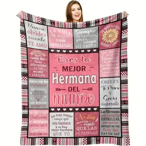 Eres La Mejor Hermana Spanish Quote Flannel Throw Blanket Soft Warm Blanket For Sister Gift All Season Cozy Lightweight BlanketsWWE Merch,Gift For Kids,Gift For Him, Gift For Her, Wrestring Lover