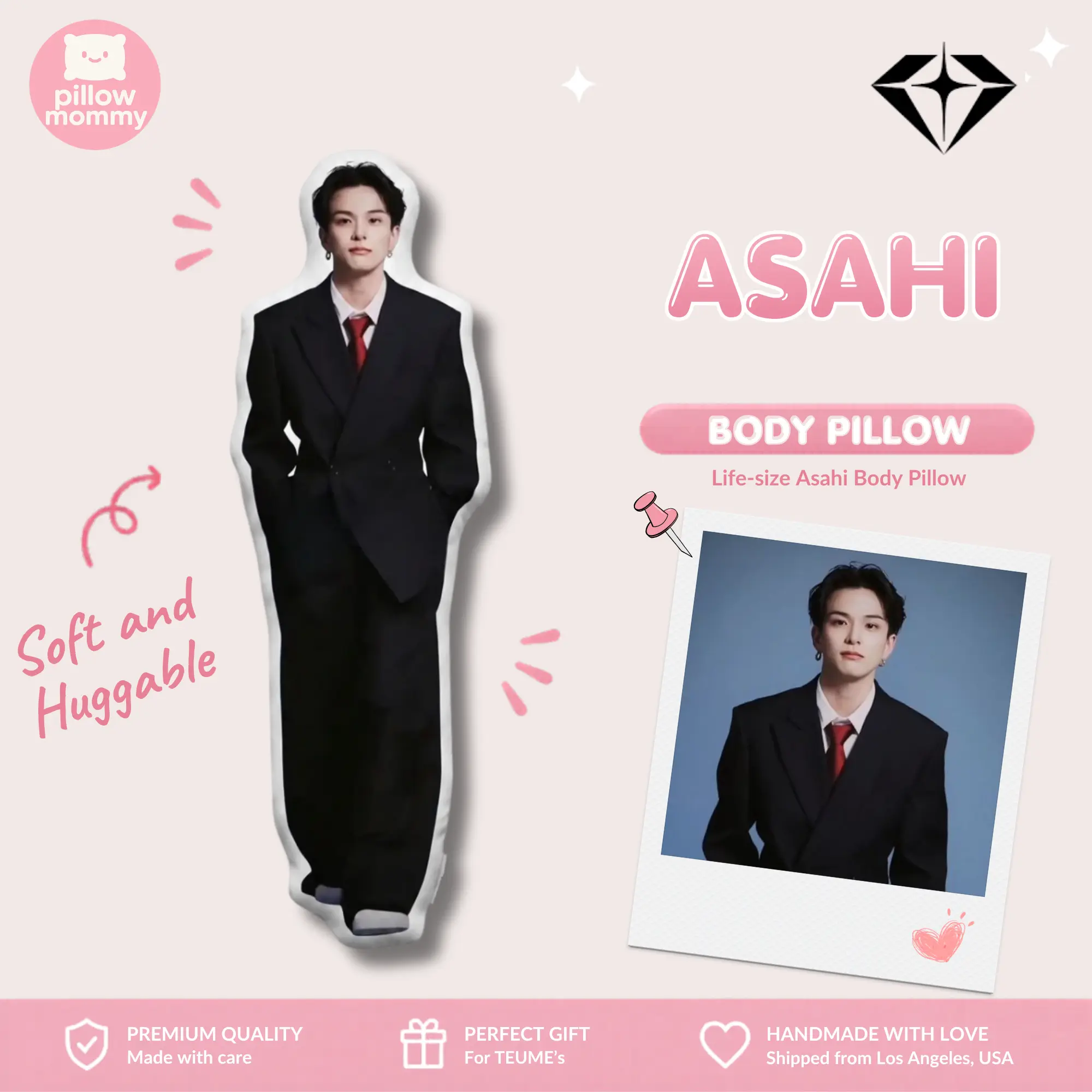 TREASURE Asahi Life-Size Body Pillow