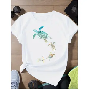 Mens Sea Turtle Graphic Tee Soft Cotton Short Sleeve Crewneck Shirt Summer Beach Vacation Coastal Ocean Wildlife Casual Everyday Top