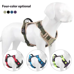 Reflective Adjustable Dog Harness for Medium Large Dog Labrador Army Oxford Cloth Training Vest Walk The Dog Comfortable Durable
