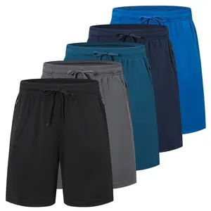 3/5 Pack Men's Athletic Gym Shorts with Pockets Quick Dry Activewear Workout Running Shorts for Men Basketball Athletic Shorts with Pockets Fitness Clothing Black Workout Quick Dry Shorts