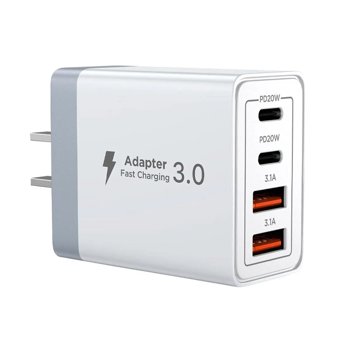 USB C Charger Compatible 4-Port PD Fast Charger Mobile Phone Charger Phone Adapter Wall Charger Block Cube For iPhone Samsung Xiaomi Huawei USB Charging Station