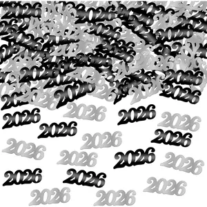 , Black and  2026 Confetti - Pack of 500 | Graduation Confetti 2026, Balck and  Grad Party Supplies 2026, Graduation Decorations 2026, 2026 Graduation Table Decorations