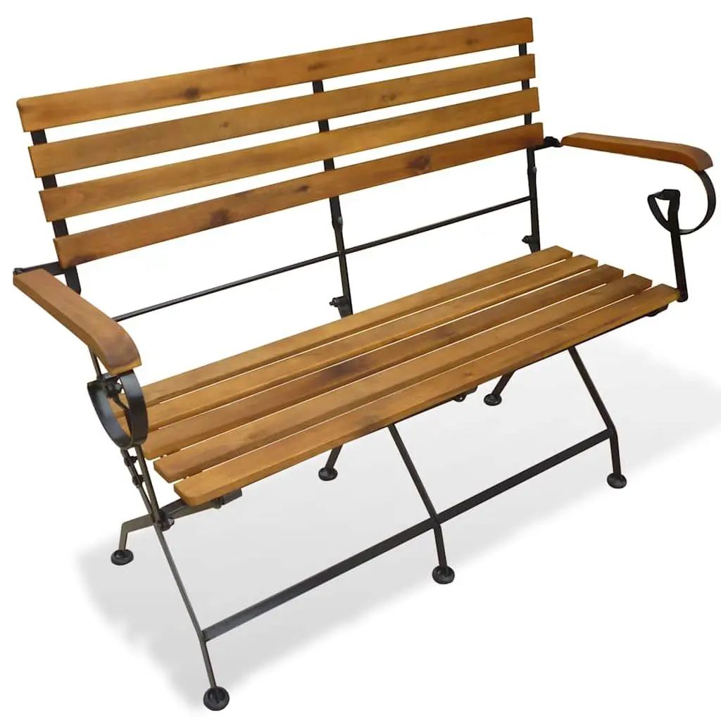 vidaXL Garden Bench, Outdoor Folding Patio Bench, Wooden Garden Bench for Patio Porch Balcony Backyard, Patio Furniture, Solid Wood Acacia 43736