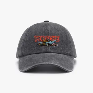 Vintage 911 Street Style Unisex Street Baseball Cap 80s 90s Pattern Anime Hat Men Gift Snapback Fitted Vintage Denim Fabric Iconic Logo Heat Transfer Print Green Dragon Ball Detail