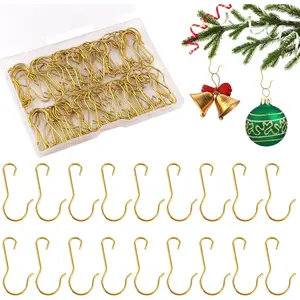 Ornament Hooks, 100 Pack Ornament Hangers, Gold Christmas Ornament Hooks, Ornament Hook for Christmas Trees, Christmas Hook for Ornaments, Christmas Tree Hooks Ornaments for Christmas Tree Decorations