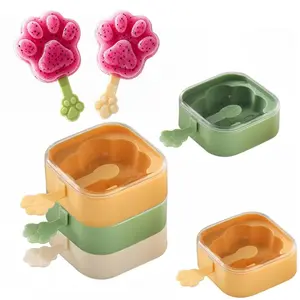 3pcs Cat Paw Ice Cube Molds, Reusable Silicone Tray, Cute Animal Dessert Mold Gift, DIY Homemade Popsicles, Kitchen Accessories