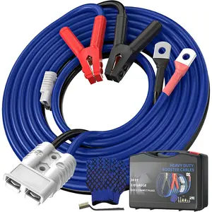 2/0 Gauge 30 FT Heavy Duty Jumper Cables, 1500Amp Quick Connect Booster Cables for 12V & 24V , SUVs and , Kit with Carry Case, Gloves, Brushes