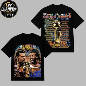 Spurs vs Knicks Finals 2025 Graphic T-Shirt, Victor Wembanyama & Jalen Brunson Basketball Fan Tee, Champion Wear Streetwear Shirt, Game Day Gift for Hoops Fans