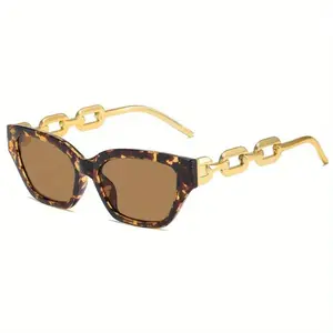 Vintage Cat Eye Fashion Glasses Women Small Frame With Chain Decoration Elegant Trendy Eyewear For Street Photography And Daily Wear