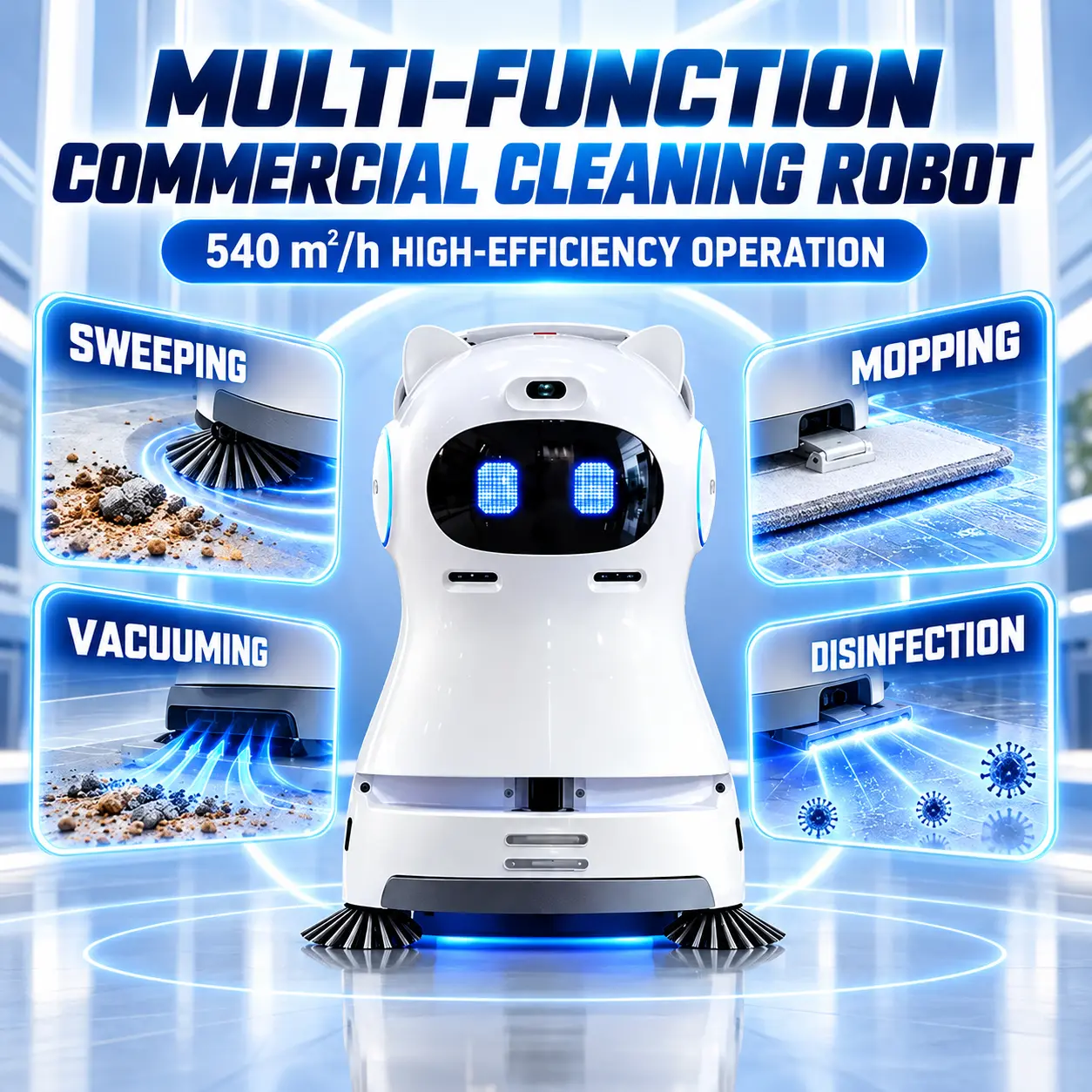 KEENON   Intelligent Commercial Cleaning Robot, Automatic Floor Scrubber & Washer Dryer for Factory, Hospital, School